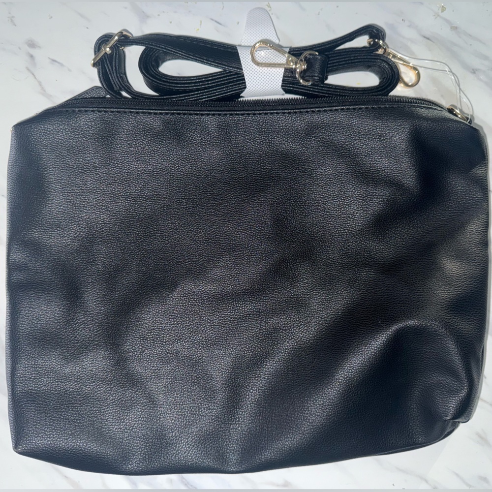 Classic Black Women's Crossbody Bag with Detachable Strap